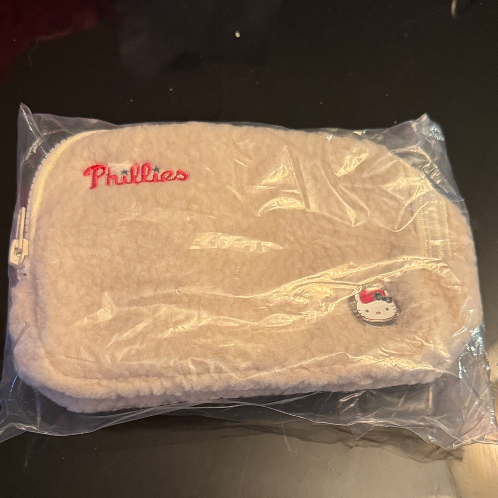 Hello Kitty Cream Fleece Pouch with Pink Accents